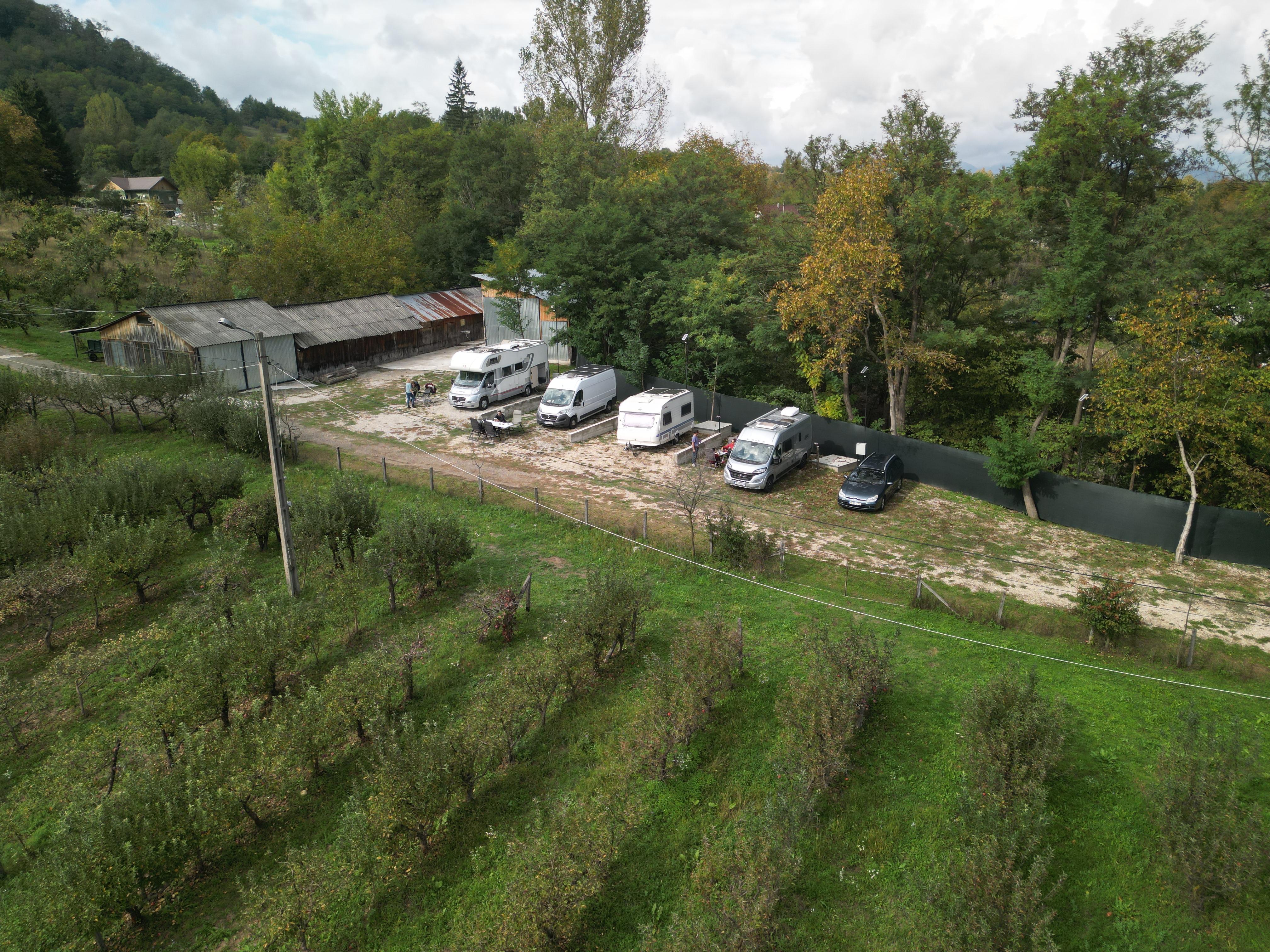 Camping aerial view
